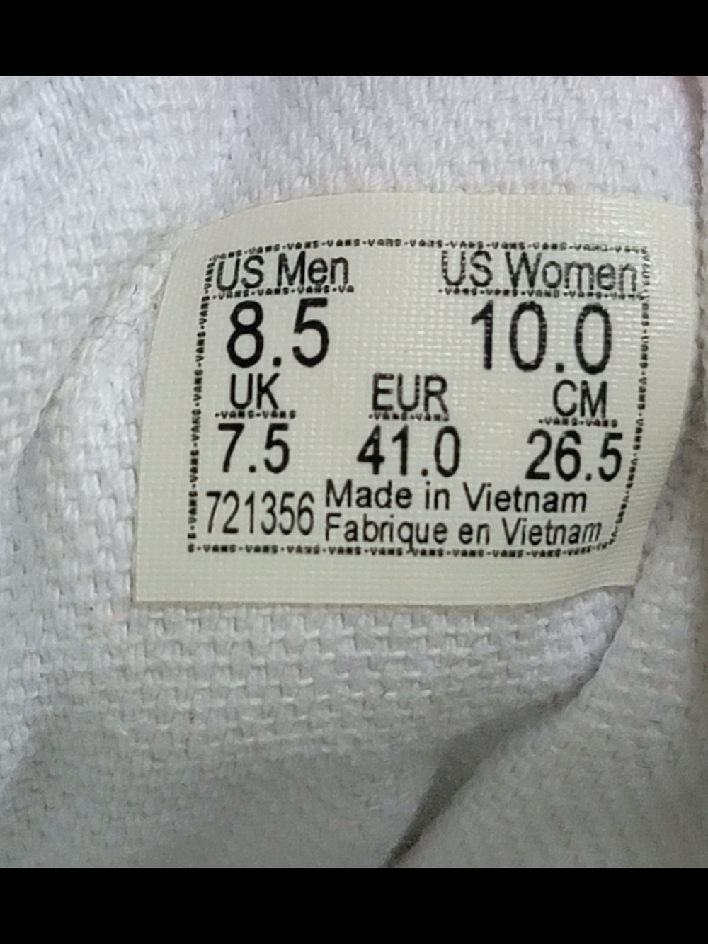Vans Old Skool Low Top Sneakers in White W10 M8.5 - Picture 6 of 6
